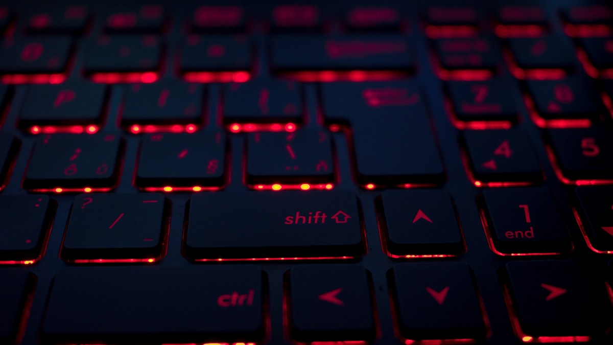 Illuminated keyboard keys for evening work